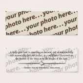 Custom Double Photo Bookmark w/ Thoreau Quote (Front & Back)