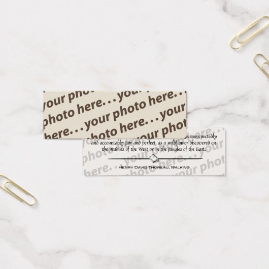 Custom Double Photo Bookmark w/ Thoreau Quote (Office)