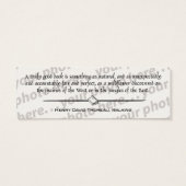 Custom Double Photo Bookmark w/ Thoreau Quote (Back)