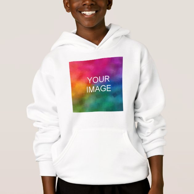 Custom Double Sided Add Image White Template Boys Hoodie Zazzle