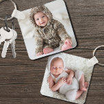 Custom Double Sided Baby Two Photo Keychain<br><div class="desc">Design a personalized keepsake with this custom double-sided photo keychain, perfect for capturing those precious newborn or baby moments. Add two different photos—one on the front and another on the back—to showcase birth memories or any special moments you want to treasure. Whether it’s for new parents, grandparents, or anyone celebrating...</div>