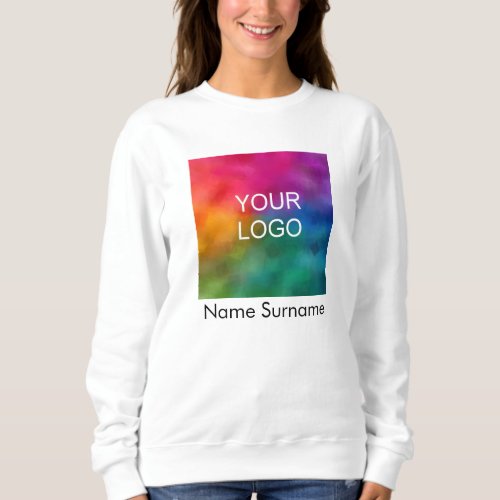 Custom Double Sided Business Logo Womens Basic Sweatshirt