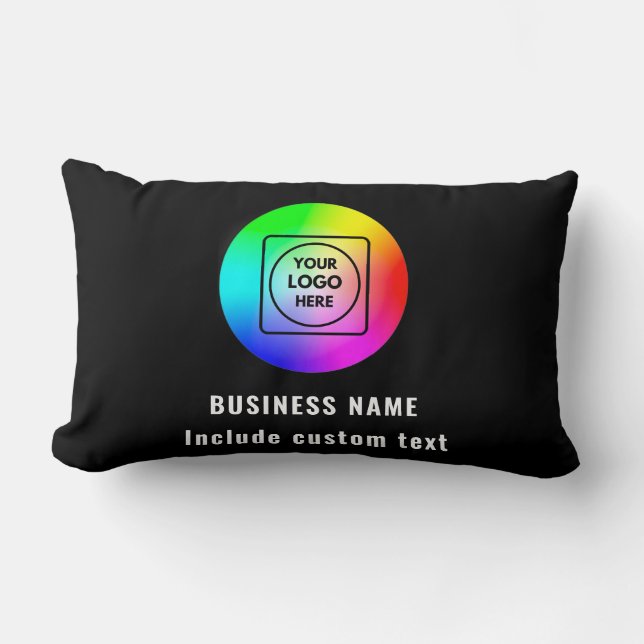 Custom Double-Sided Company Logo Lumbar Pillow (Front)
