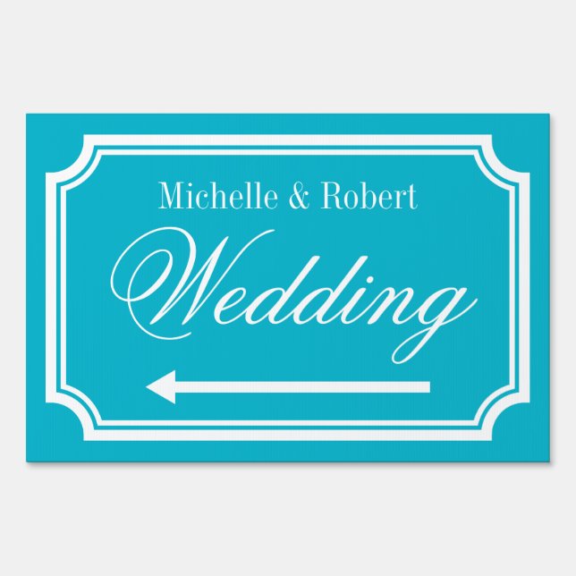 Custom double sided directional wedding yard sign (Back)