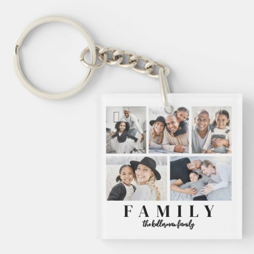 Custom Double Sided Family Photo Keychain