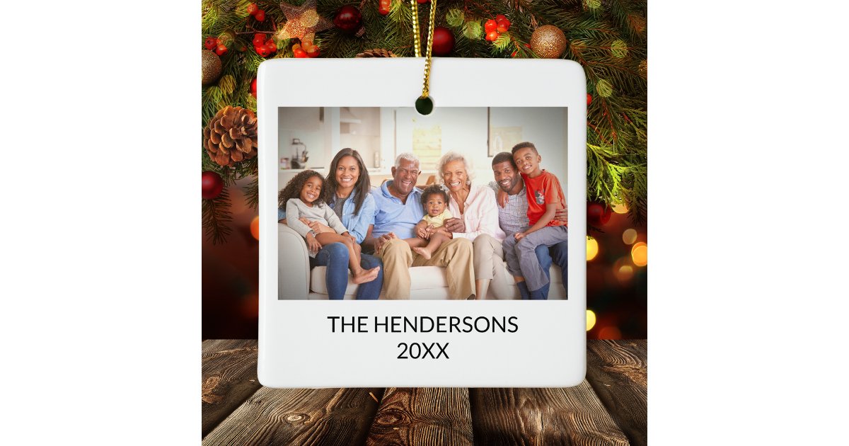 Custom Double Sided Family Photo Portait Christmas Ceramic Ornament ...
