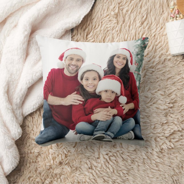 Custom Double Sided Family Photo Throw Pillow (Blanket)