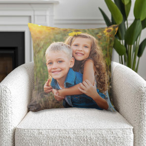 Custom Double Sided Family Photo Throw Pillow