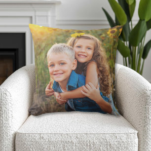 Custom Double Sided Family Photo Throw Pillow
