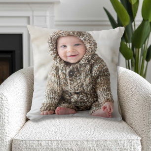 Custom Double Sided Family Photo Throw Pillow