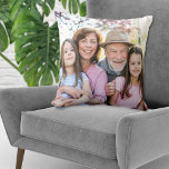 Custom Double Sided Family Photo Throw Pillow<br><div class="desc">Photo Collage Pillow. This custom pillow features two photos—one on each side—making it a unique way to showcase your favorite memories. Perfect as a thoughtful gift for a dad on Father’s Day, a mom on Mother’s Day, or grandparents for any occasion. You can also swap the photos to highlight family,...</div>