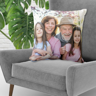 Custom Double Sided Family Photo Throw Pillow