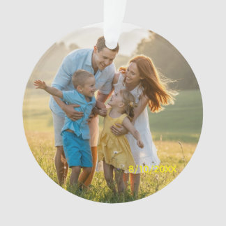 Custom Double Sided Family Two Photo Christmas Cer Ornament