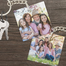 Custom Double Sided Family Two Photo Keychain