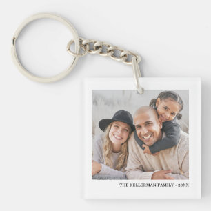 Custom Double Sided Family Two Photo Keychain