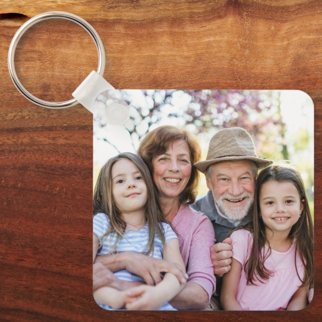 Custom Double Sided Family Two Photo Keychain | Zazzle