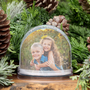 Custom Double Sided Family Two Photo Snow Globe