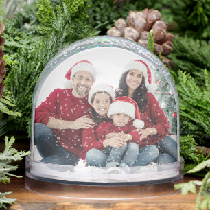 Custom Double Sided Family Two Photo Snow Globe
