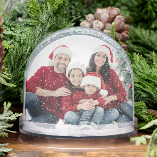 Custom Double Sided Family Two Photo Snow Globe