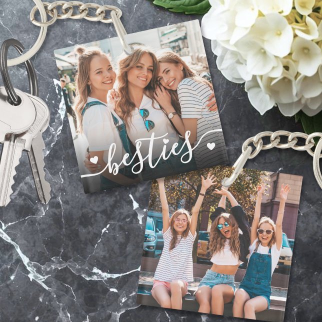 Custom Double Sided Friend Two Photo Keychain (Creator Uploaded)
