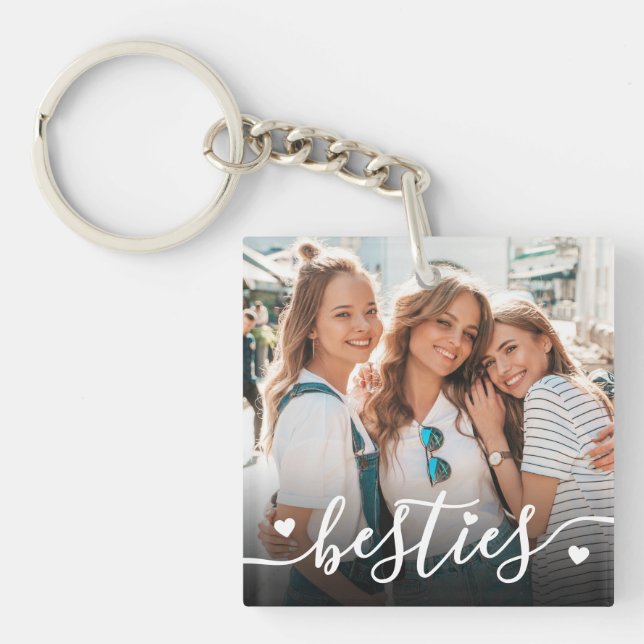 Custom Double Sided Friend Two Photo Keychain (Front)