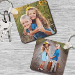 Custom Double Sided Kids Two Photo Keychain