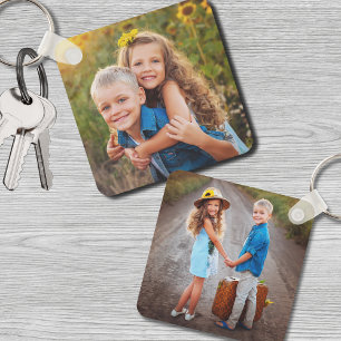 Custom Double Sided Kids Two Photo Keychain