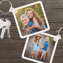 Custom Double Sided Kids Two Photo Keychain