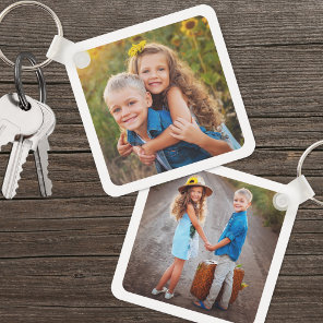 Custom Double Sided Kids Two Photo Keychain
