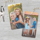 Custom Double Sided Kids Two Photo Keychain<br><div class="desc">Create a custom keepsake with this vertical rectangle double-sided kids' photo keychain, perfect for parents or grandparents who want to feature two different photos. Display one favorite picture on the front and another on the back, allowing you to show off those special moments from your child’s life. Although it's ideal...</div>