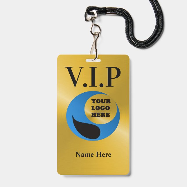 Custom Double Sided Laminated VIP Name Badge (Front with Lanyard)