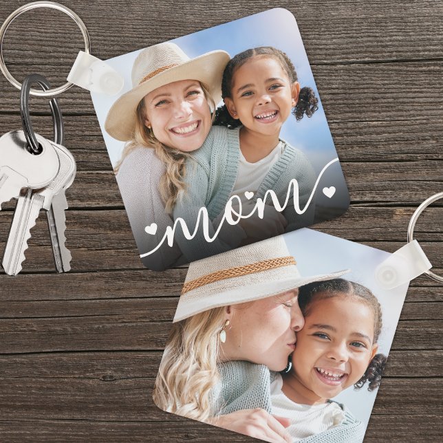 Custom Double Sided Mom Two Photo Keychain (Custom Double Sided Mom Two Photo keychain )