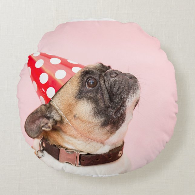 Custom Double Sided Pet Photo Round Pillow (Front)