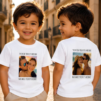 Custom Double Sided Photo and Text Baby T-Shirt