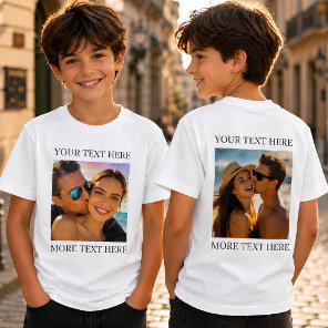 Custom Double Sided Photo and Text T-Shirt