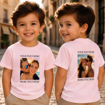 Custom Double Sided Photo and Text Toddler T-shirt