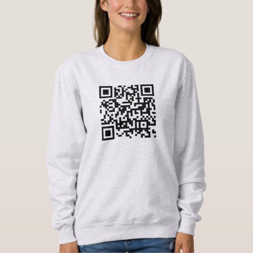Custom Double Sided Print QR Code Womens Ash Grey Sweatshirt