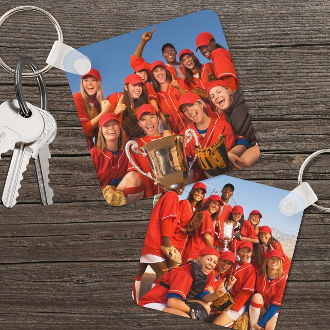 Custom Double Sided Sports Team Two Photo Keychain (Custom Double Sided Sports Team Two Photo keychain)