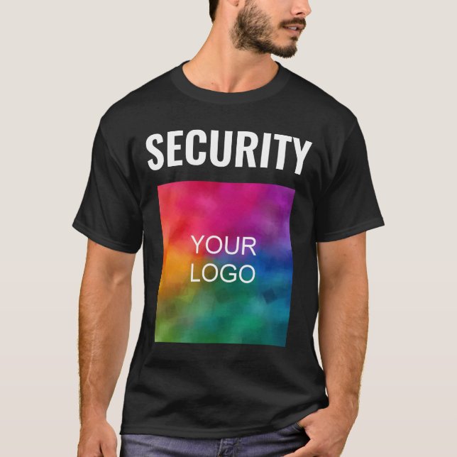Custom Double Sided Template Modern Mens Security T-Shirt (Front)