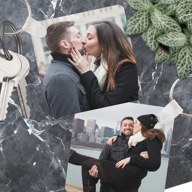 Custom Double Sided Two Photo Gift Keychain (Custom Double Sided Two Photo Gift Keychain)