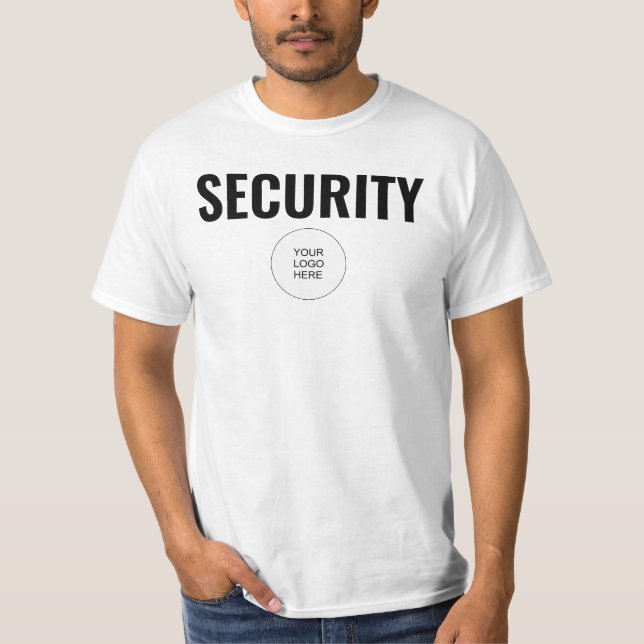Custom Double Sided Value Mens Staff Security T-Shirt (Front)