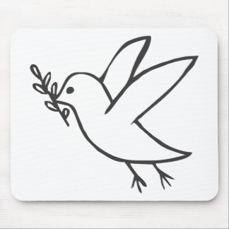 Custom Dove of Peace Sketch Logo Mouse Pad
