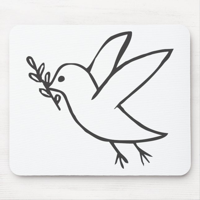Custom Dove of Peace Sketch Logo Mouse Pad (Front)