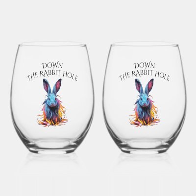 Custom Down the Rabbit Hole Blue Bunny