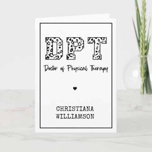Custom DPT Doctor of Physical Therapy Card