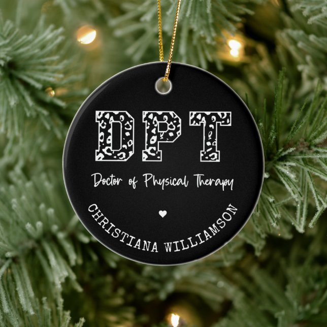 Custom DPT Doctor of Physical Therapy Gift Ceramic Ornament (Tree)