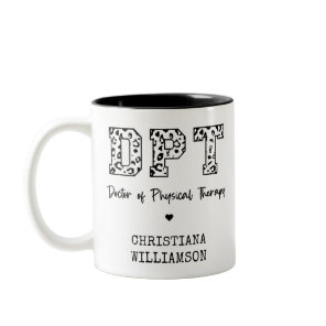 Custom DPT Doctor of Physical Therapy Gifts Two-Tone Coffee Mug