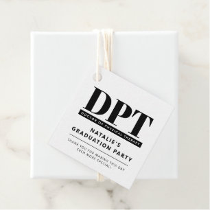 Custom DPT Doctor of Physical Therapy Thank You Favor Tags