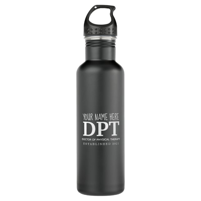 Custom DPT, Physical Therapist  Stainless Steel Water Bottle (Front)