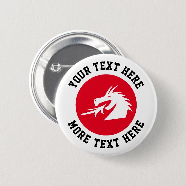 Custom dragon buttons for martial arts club (Front & Back)